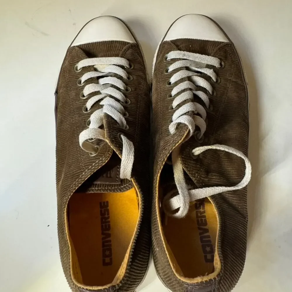 Converse All Star Low Top Brown Corduroy Sneakers Casual Lace Up Shoes - Picture 9 of 15